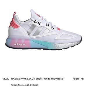 2020 NASA ADIDAS ZX 2K BOOST “WHITE HAZY ROSE” SHOES